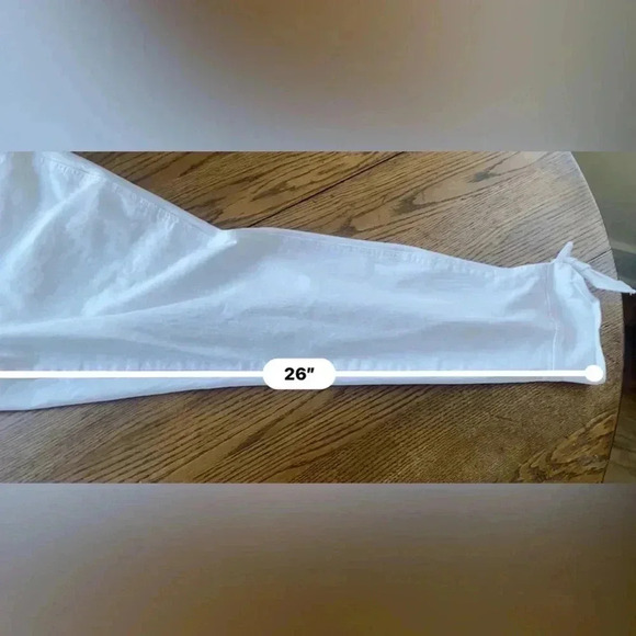 Crown & Ivy White Tie Leg Stretch Jeans Size 14 - Picture 6 of 9